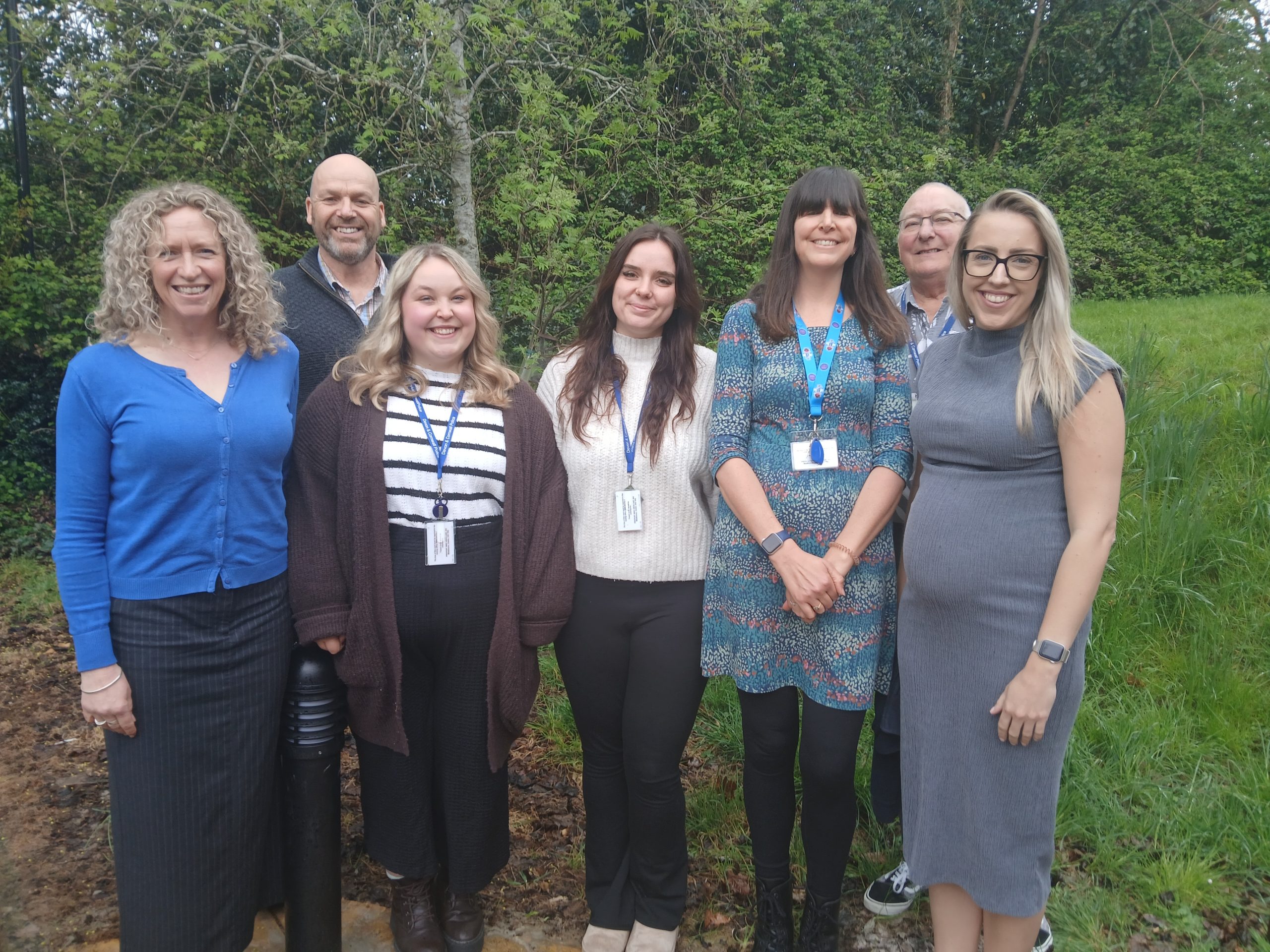 Staff outside the Victim Care Unit